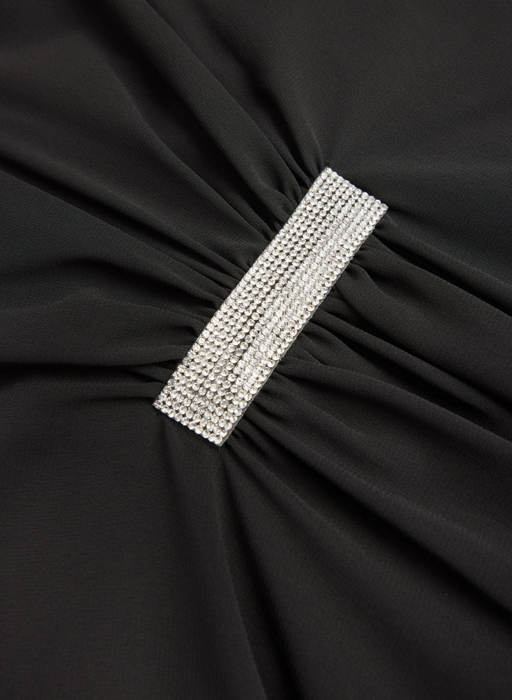 Rhinestone Bar Detail Dress