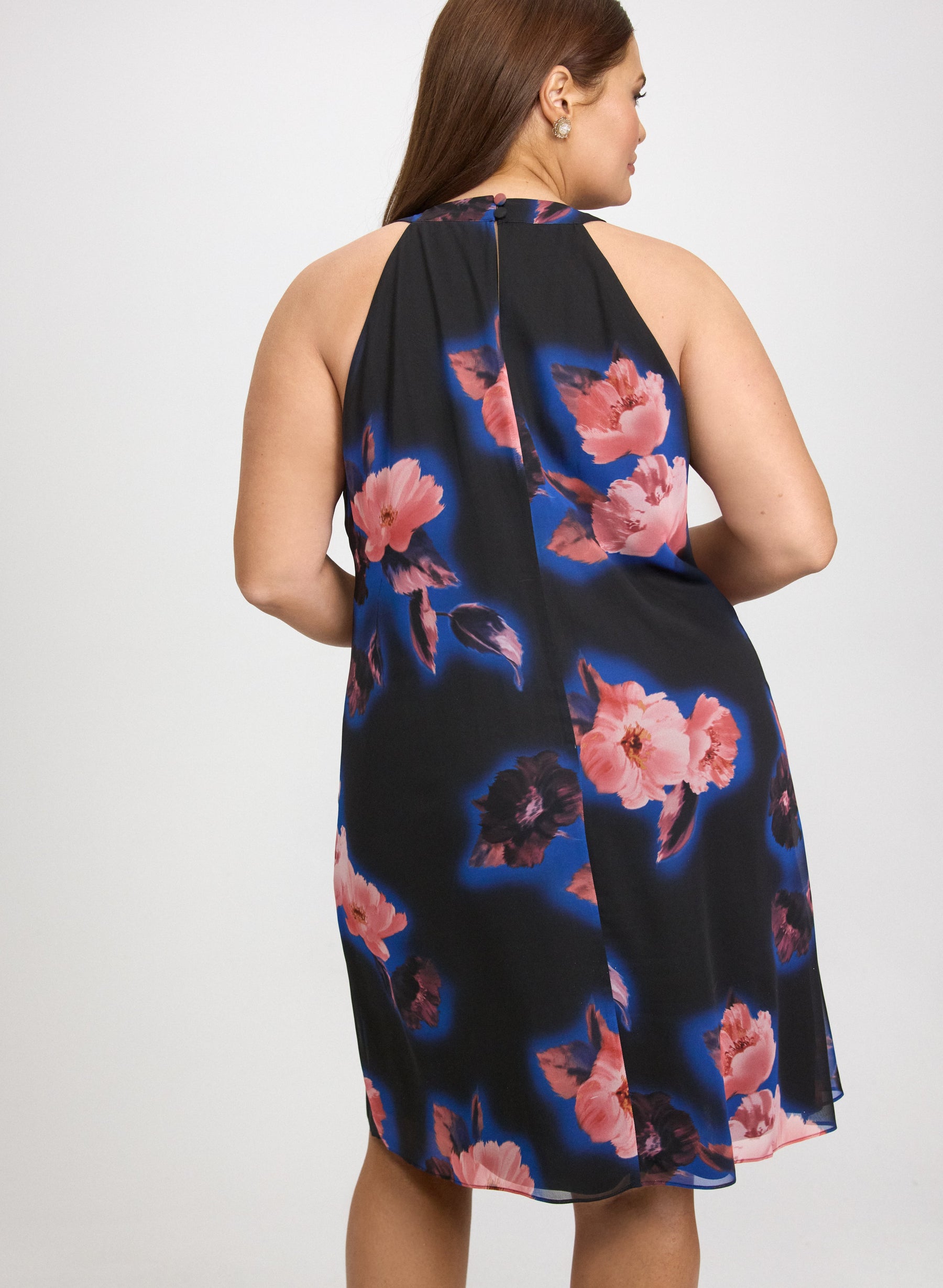 Chiffon Halter Neck Dress