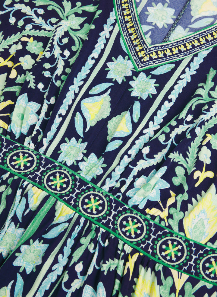 Ornate Floral Print Dress