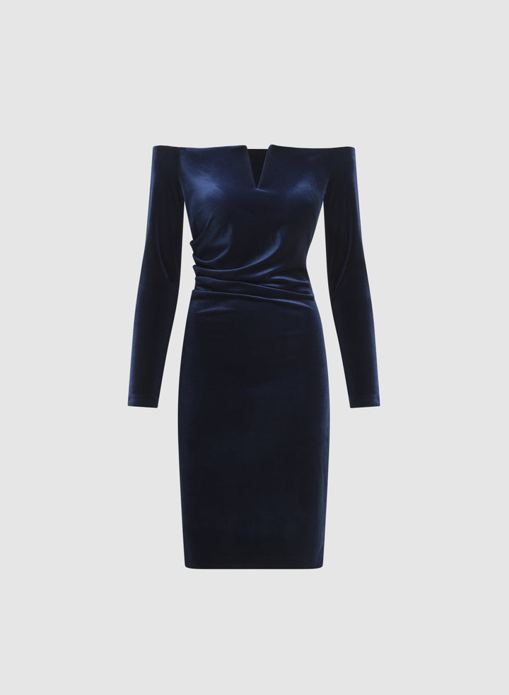 Off-the-Shoulder Velvet Dress