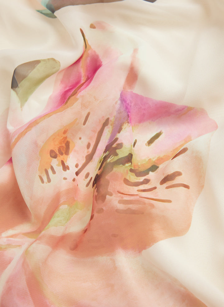 Lily Print Chiffon Dress