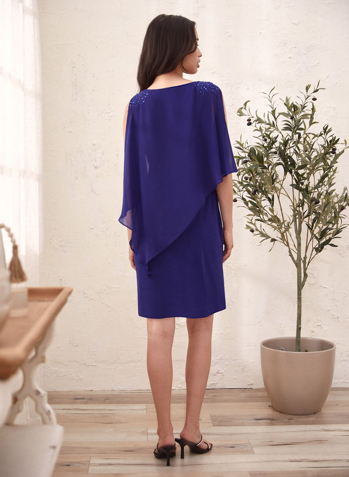 Rhinestone Detail Poncho Dress