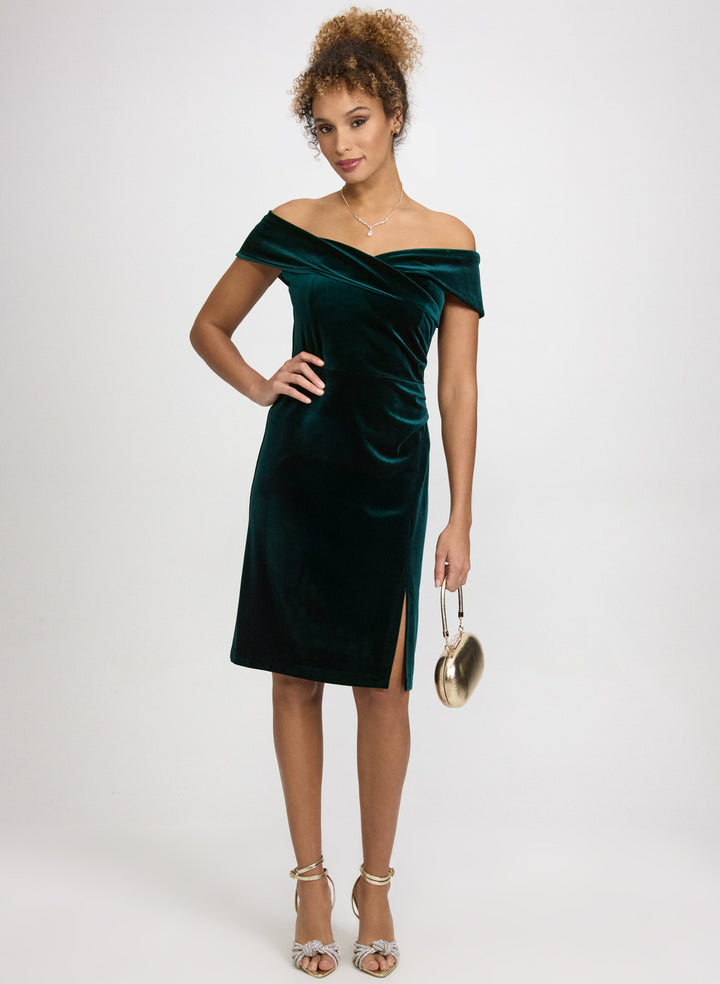 Off-The-Shoulder Velvet Dress
