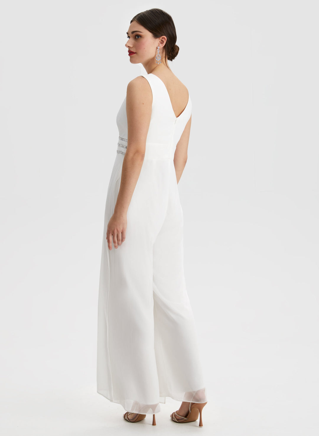 Rhinestone Stripe Detail Jumpsuit
