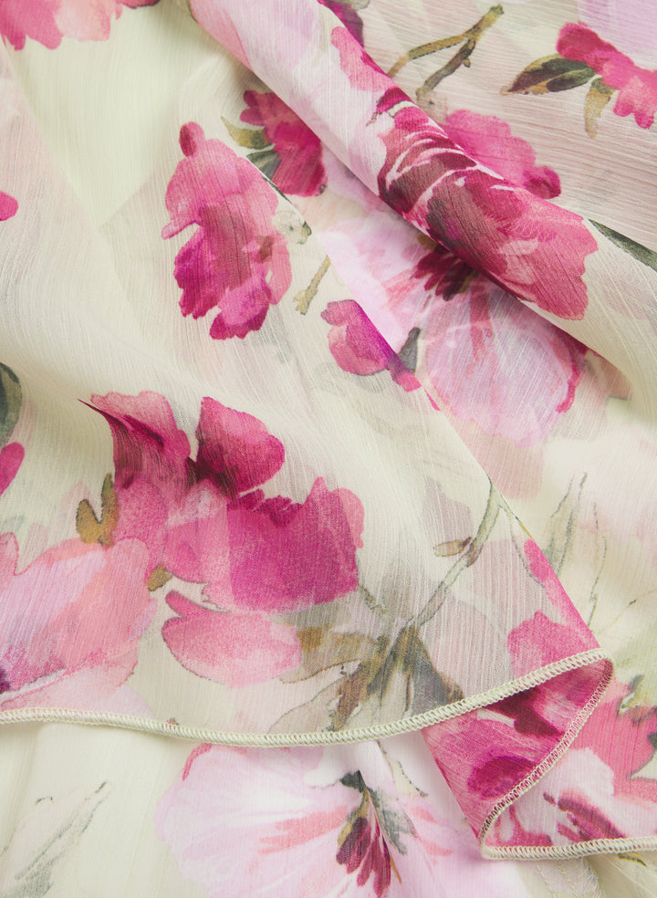 Floral Chiffon Midi Dress