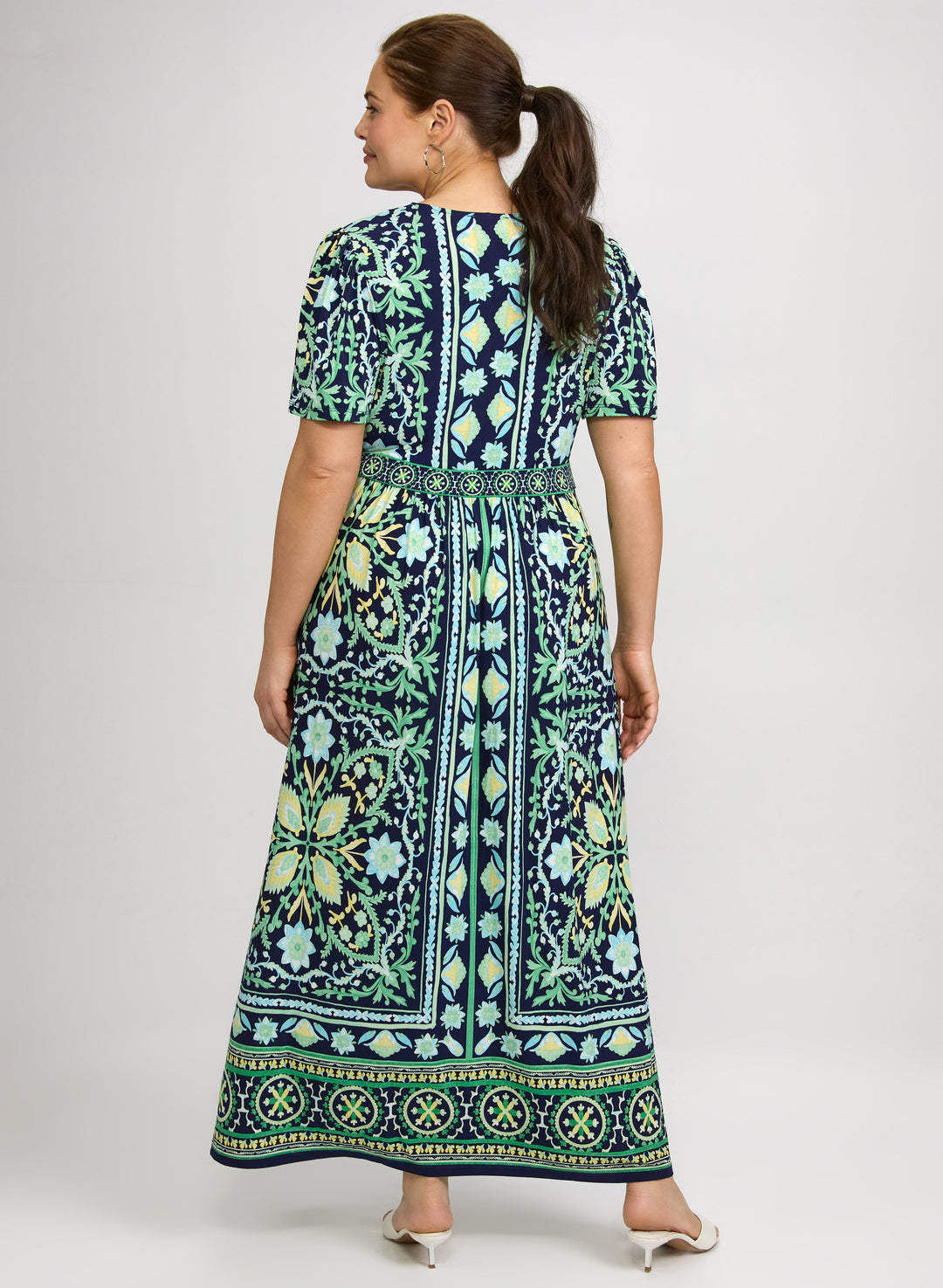 Ornate Floral Print Dress