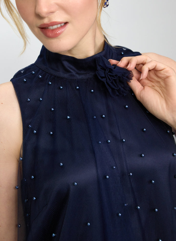 Tonal Pearl Embellished Dress