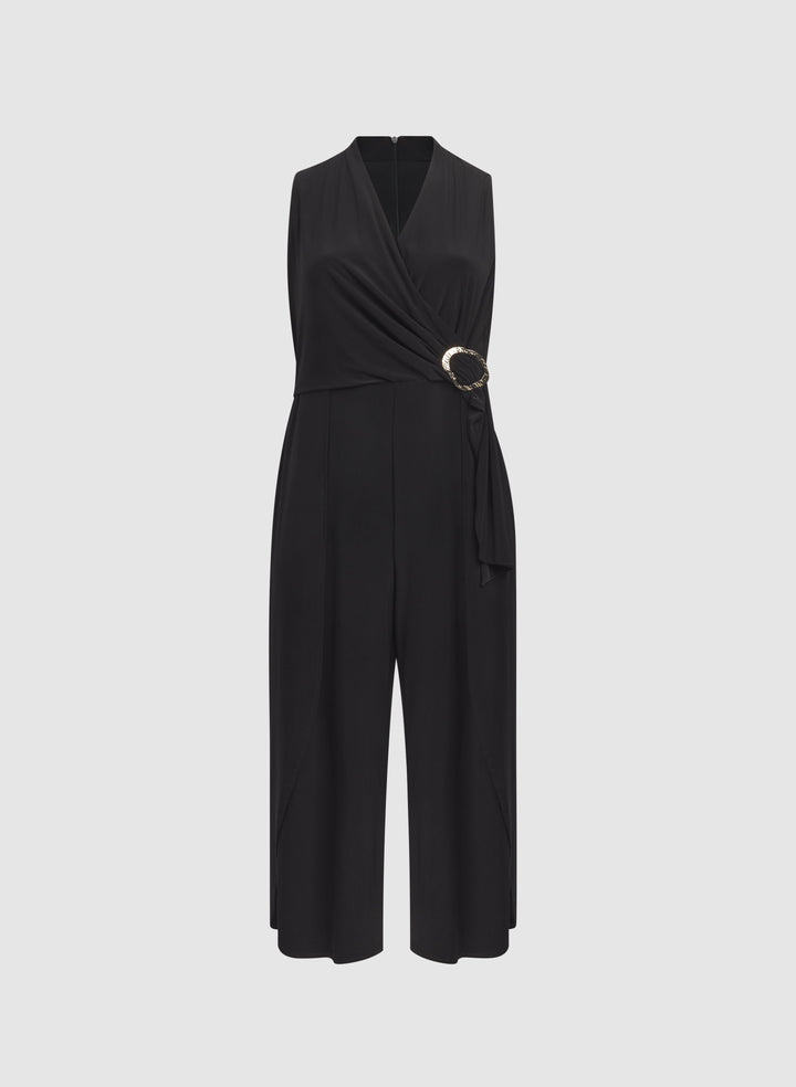 Melanie Lyne - Brooch Fastened Wrap-Over Jumpsuit