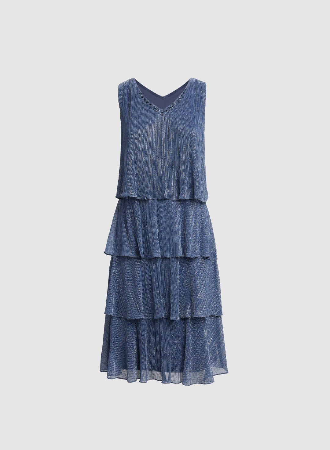 Metallic Jacket & Tiered Dress Set