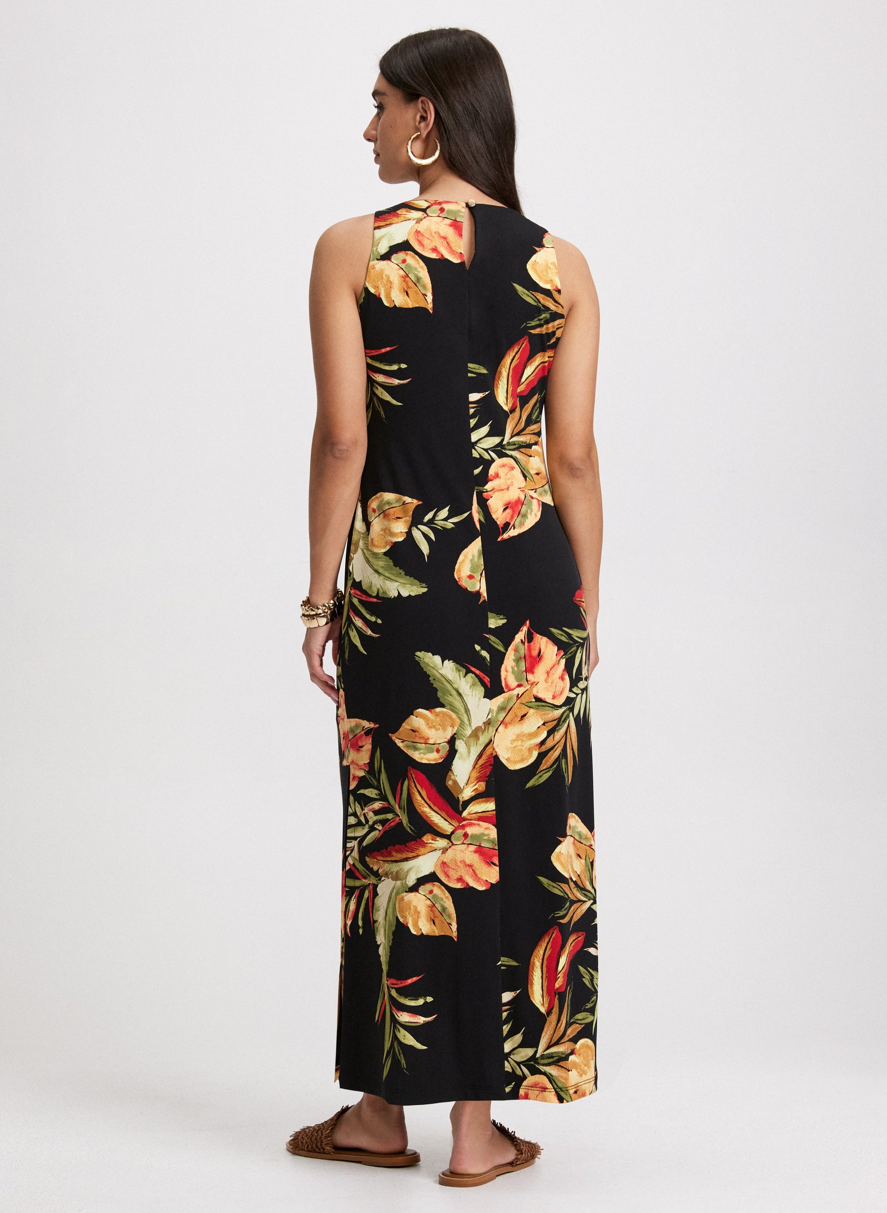 Tropical Print Maxi Dress