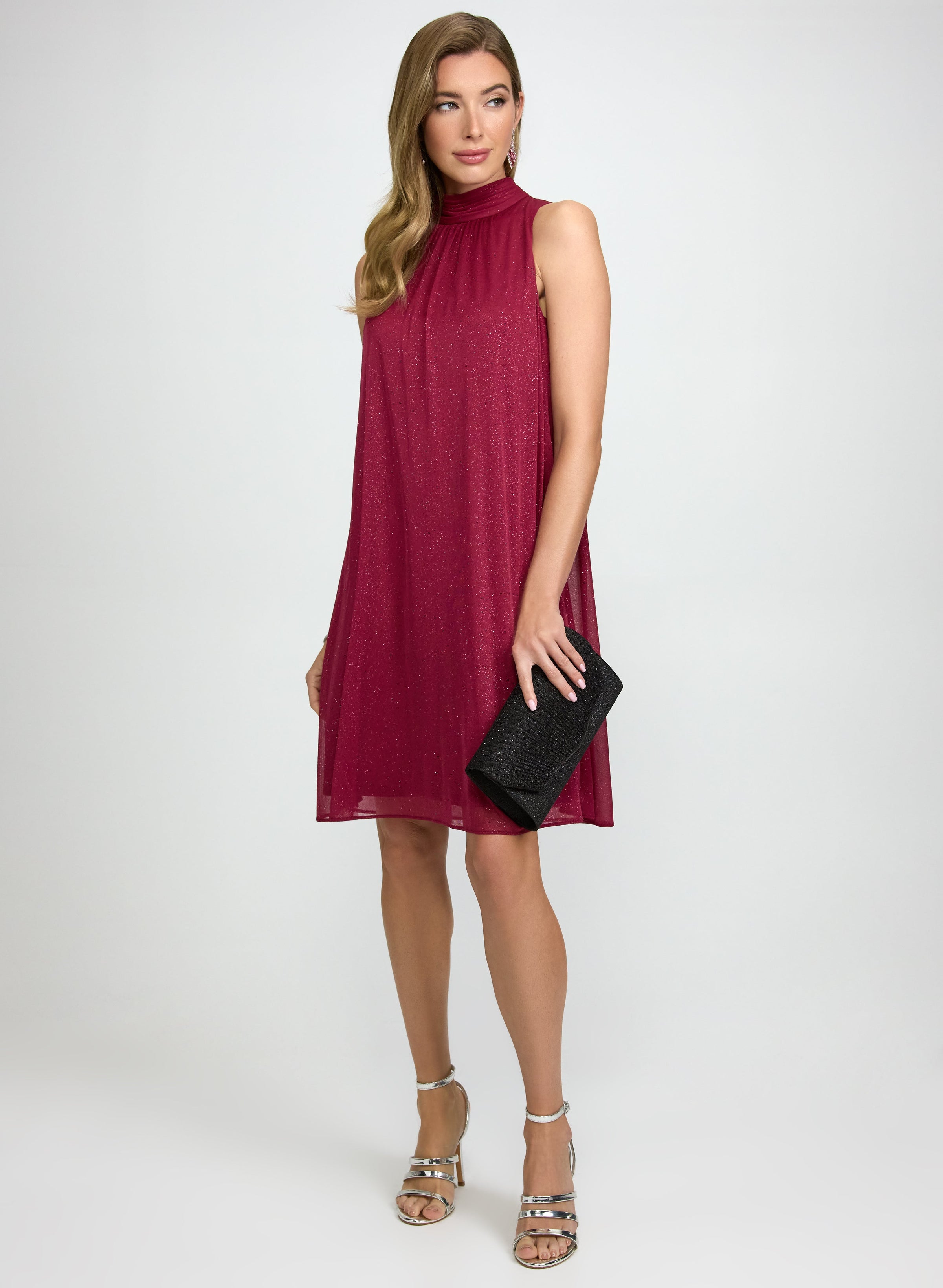Glitter Halter Neck Dress