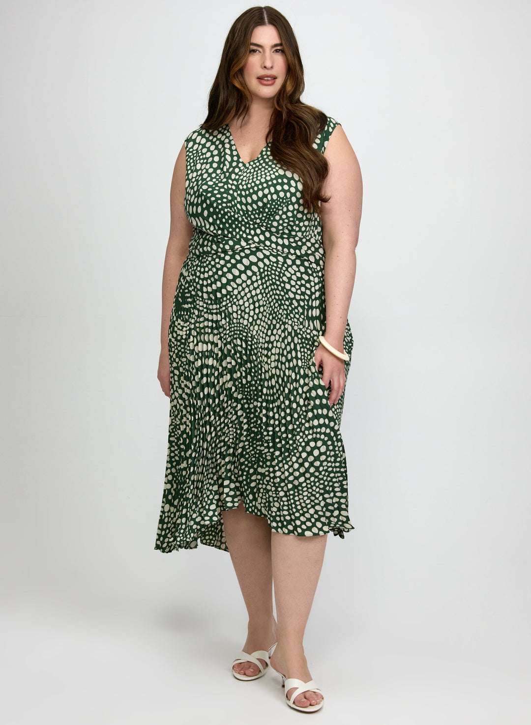 Dot Print Midi Dress