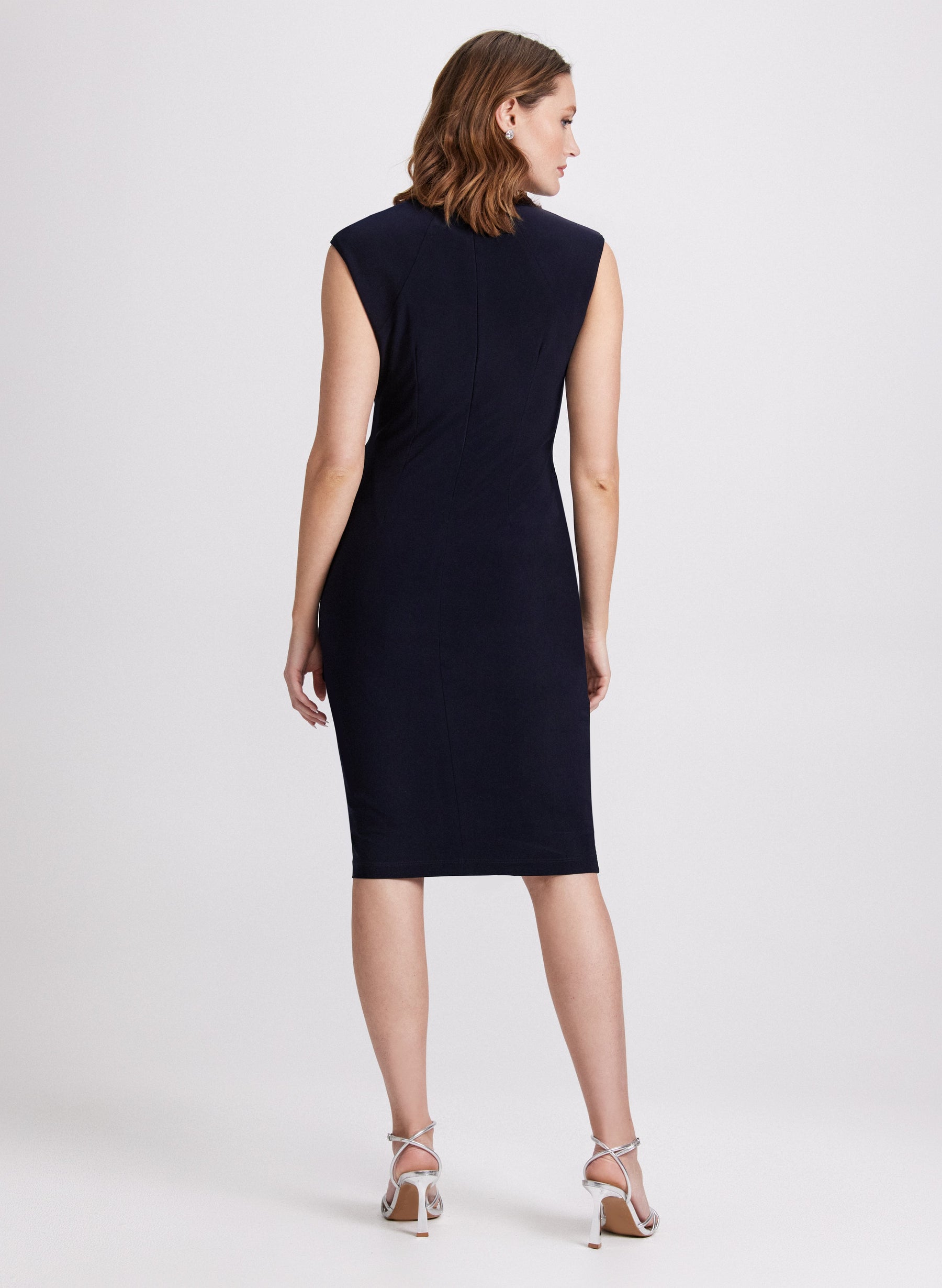 Knotted Drape Front Dress