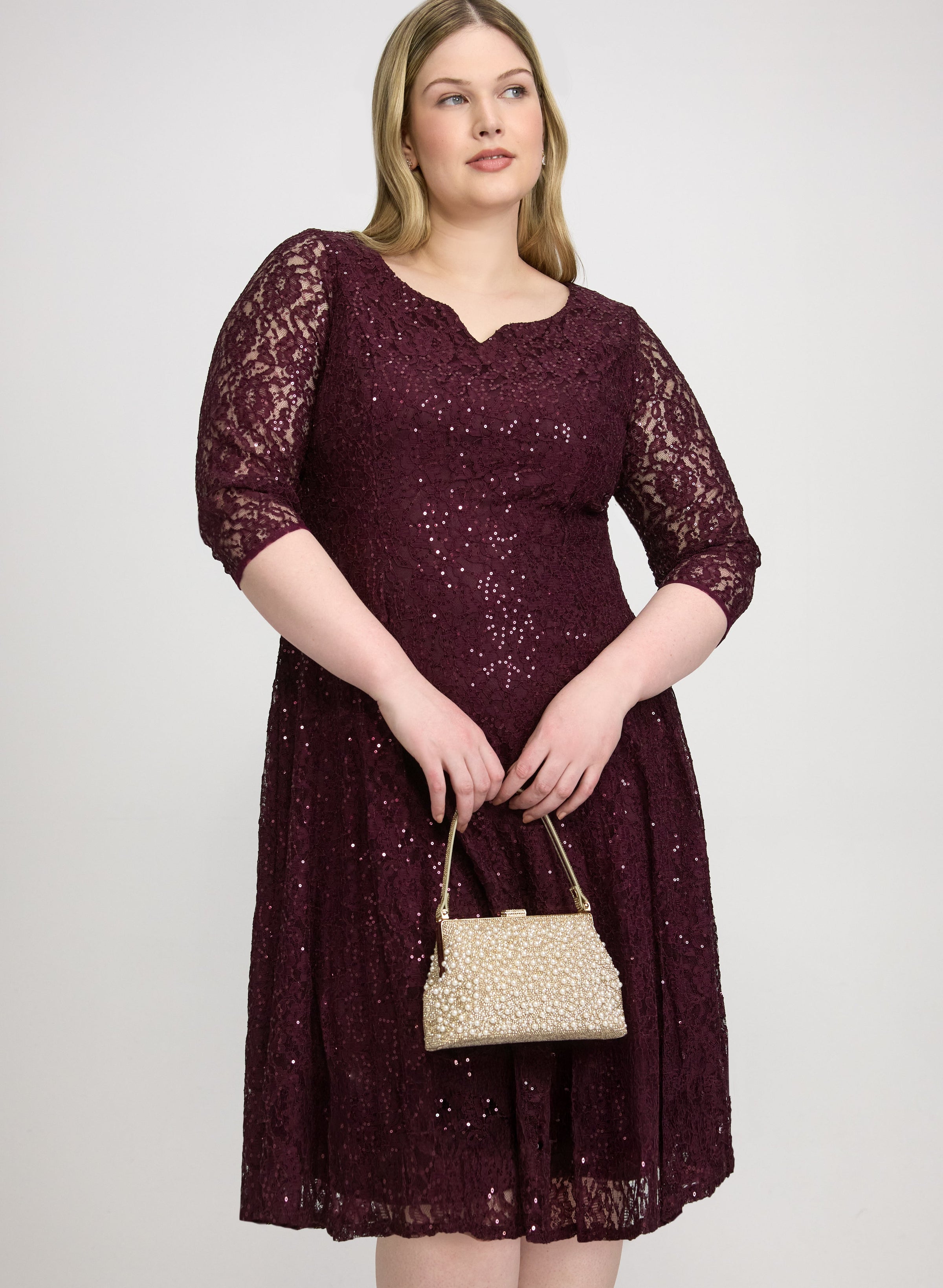 Sequined Lace Dress
