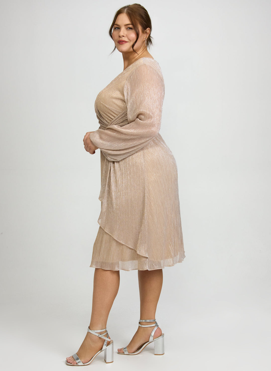 Crinkle Metallic Dress