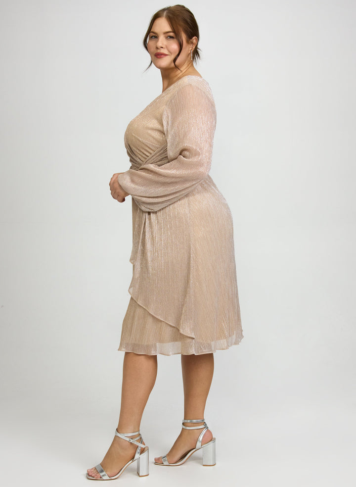 Crinkle Metallic Dress