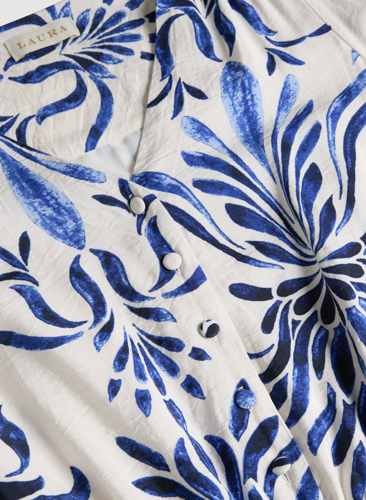 Printed Elbow Sleeve Dress
