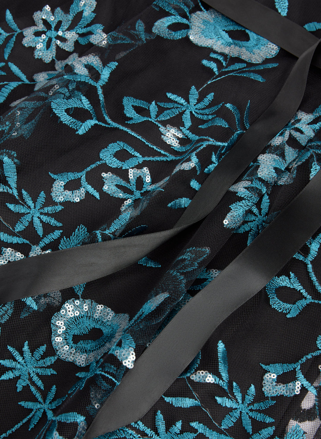 Sequined Floral Embroidery Dress