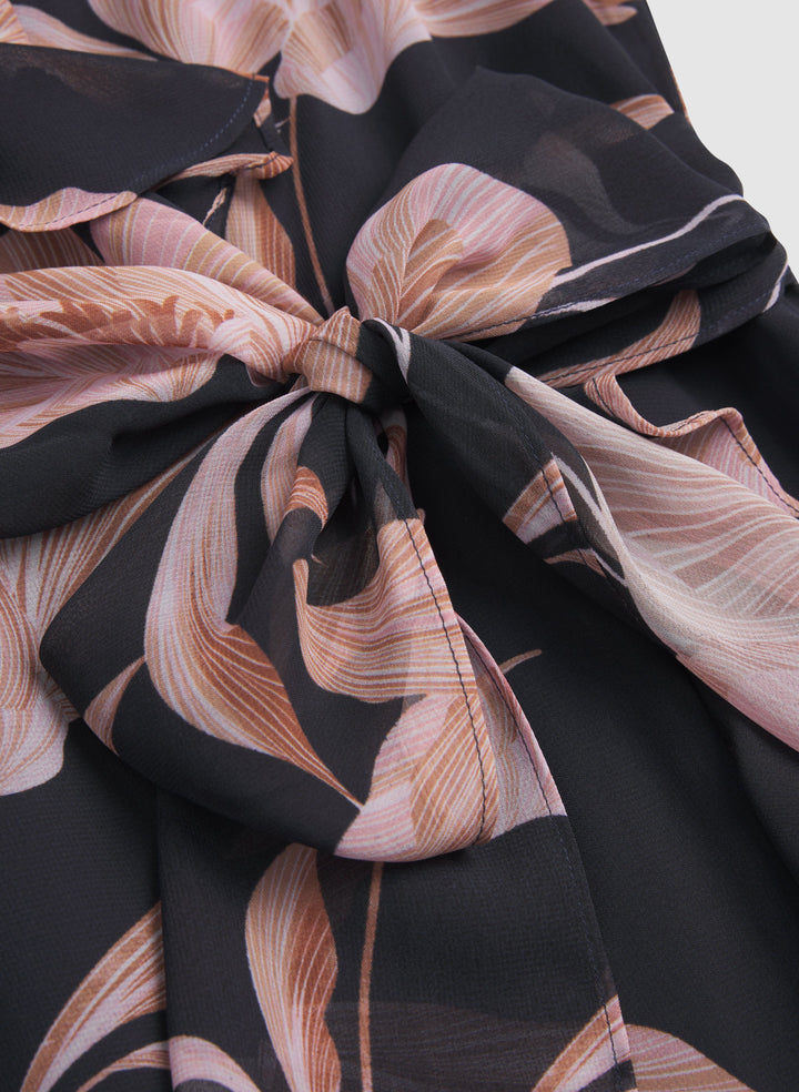 Floral Chiffon Midi Dress