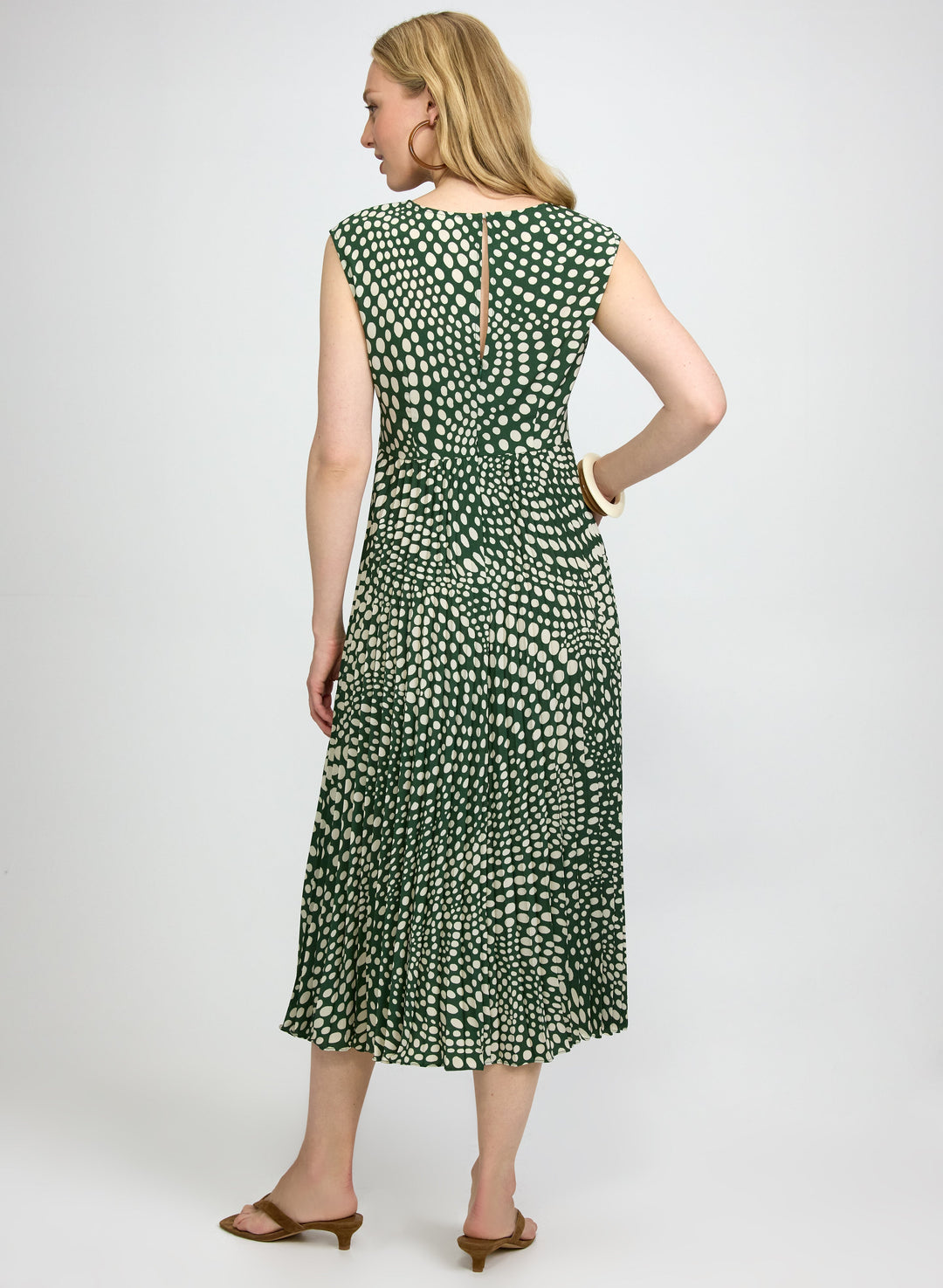 Dot Print Midi Dress