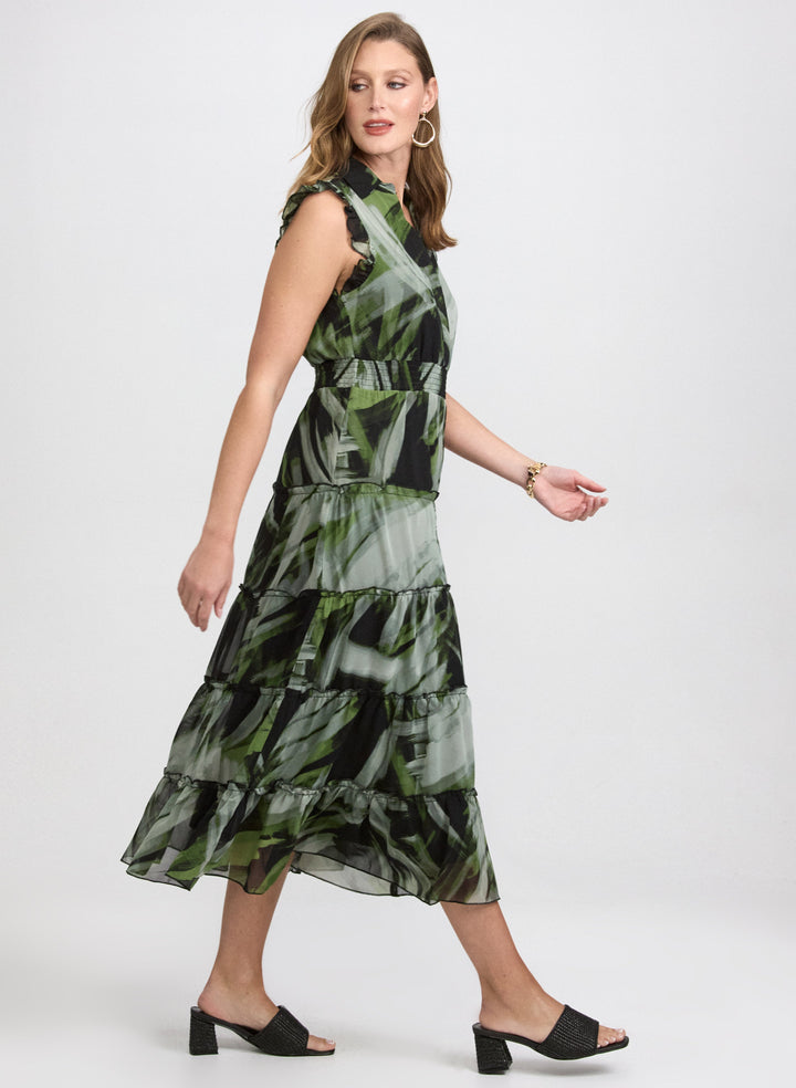 Abstract Tiered Dress