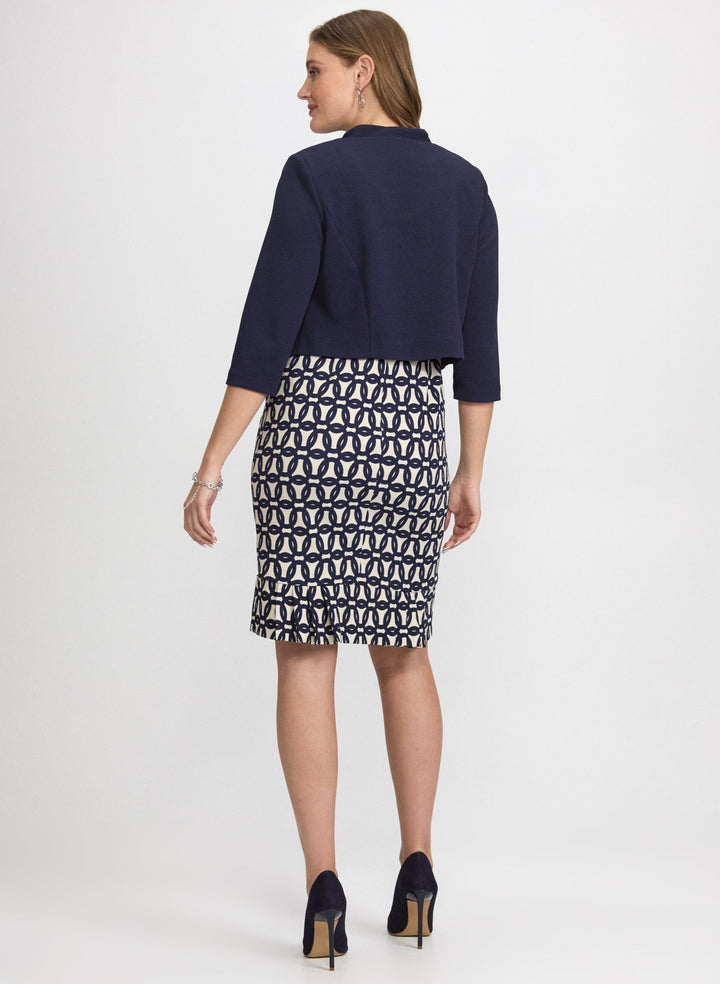 Geometric Dress & Jacket Set