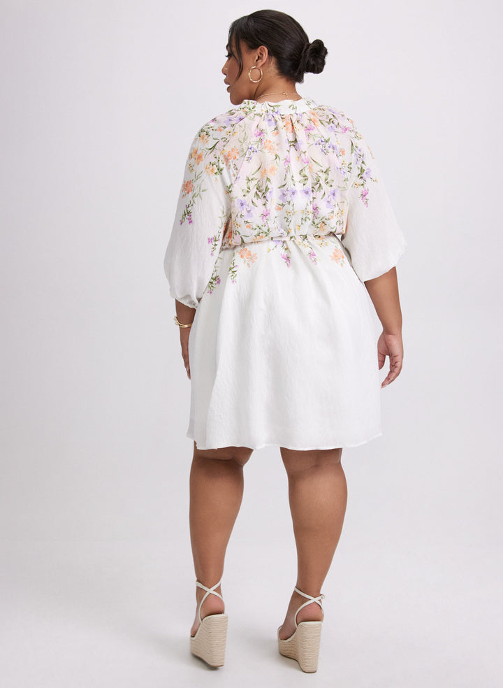 Floral 3/4 Sleeve Dress