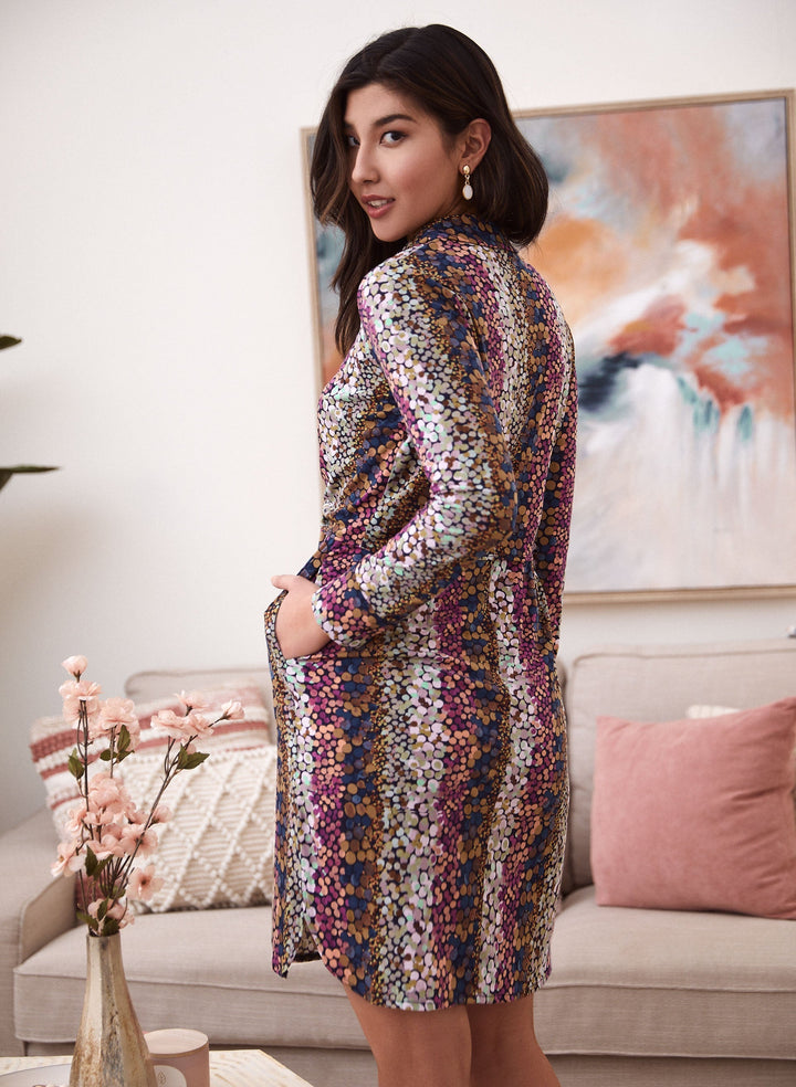 Printed Long Sleeve Jersey Dress