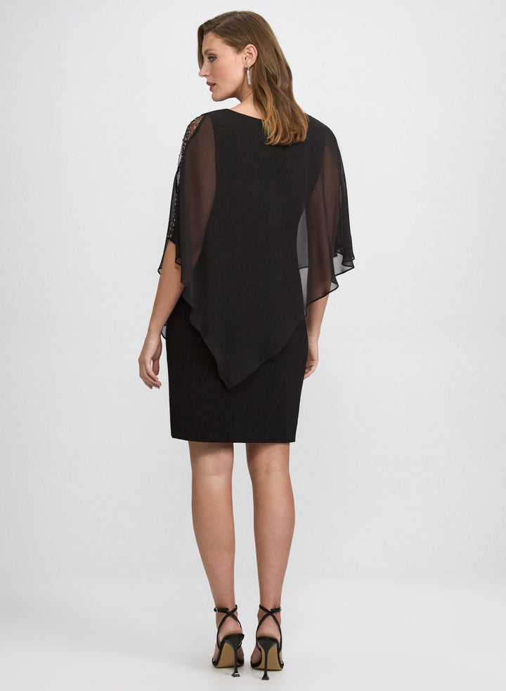 Beaded Capelet Overlay Dress