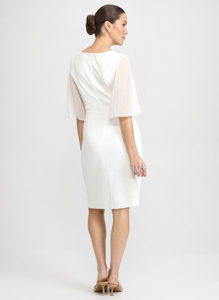 Pleated Chiffon Sleeve Dress