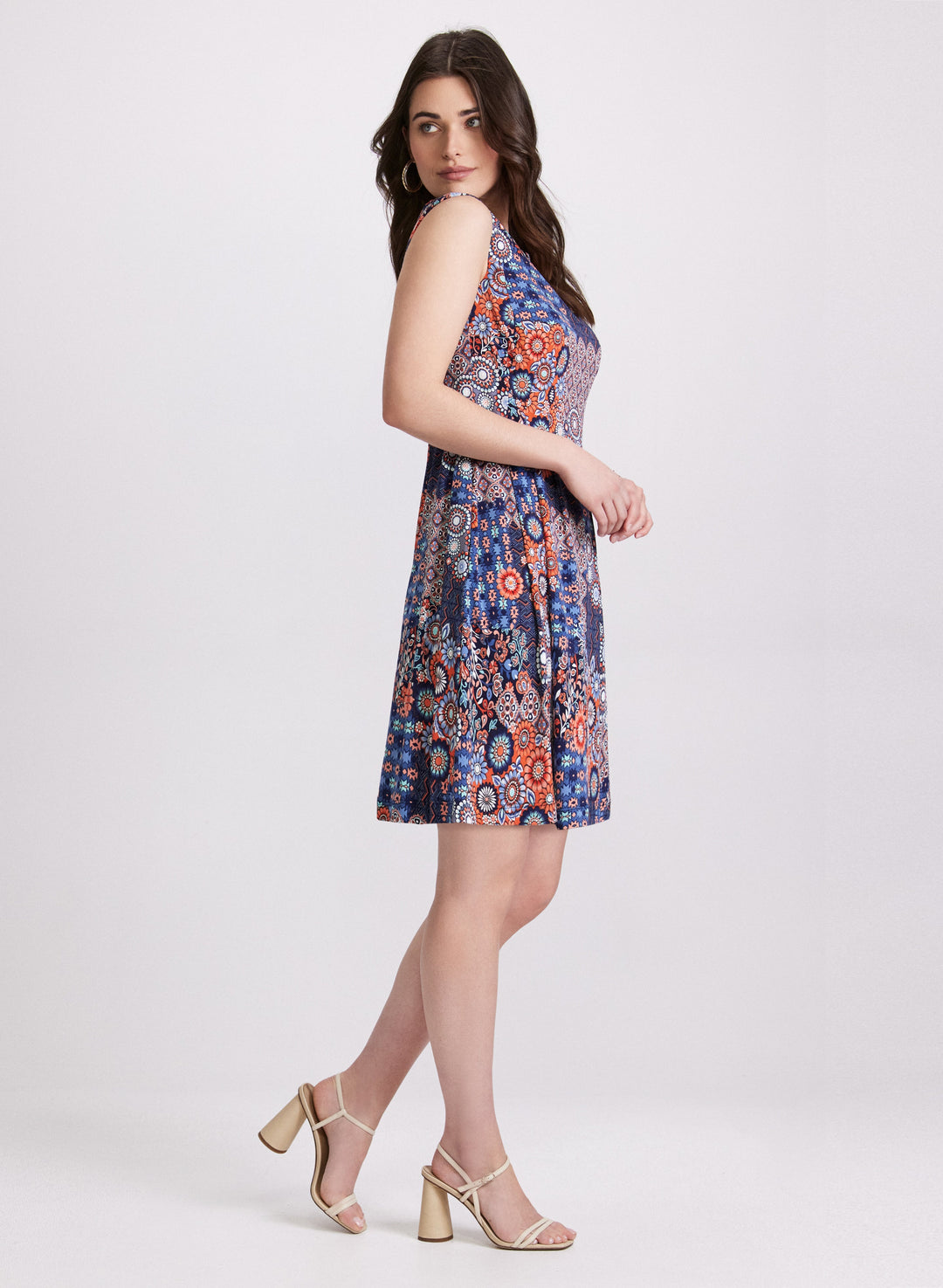 Geometric Tile Print Dress