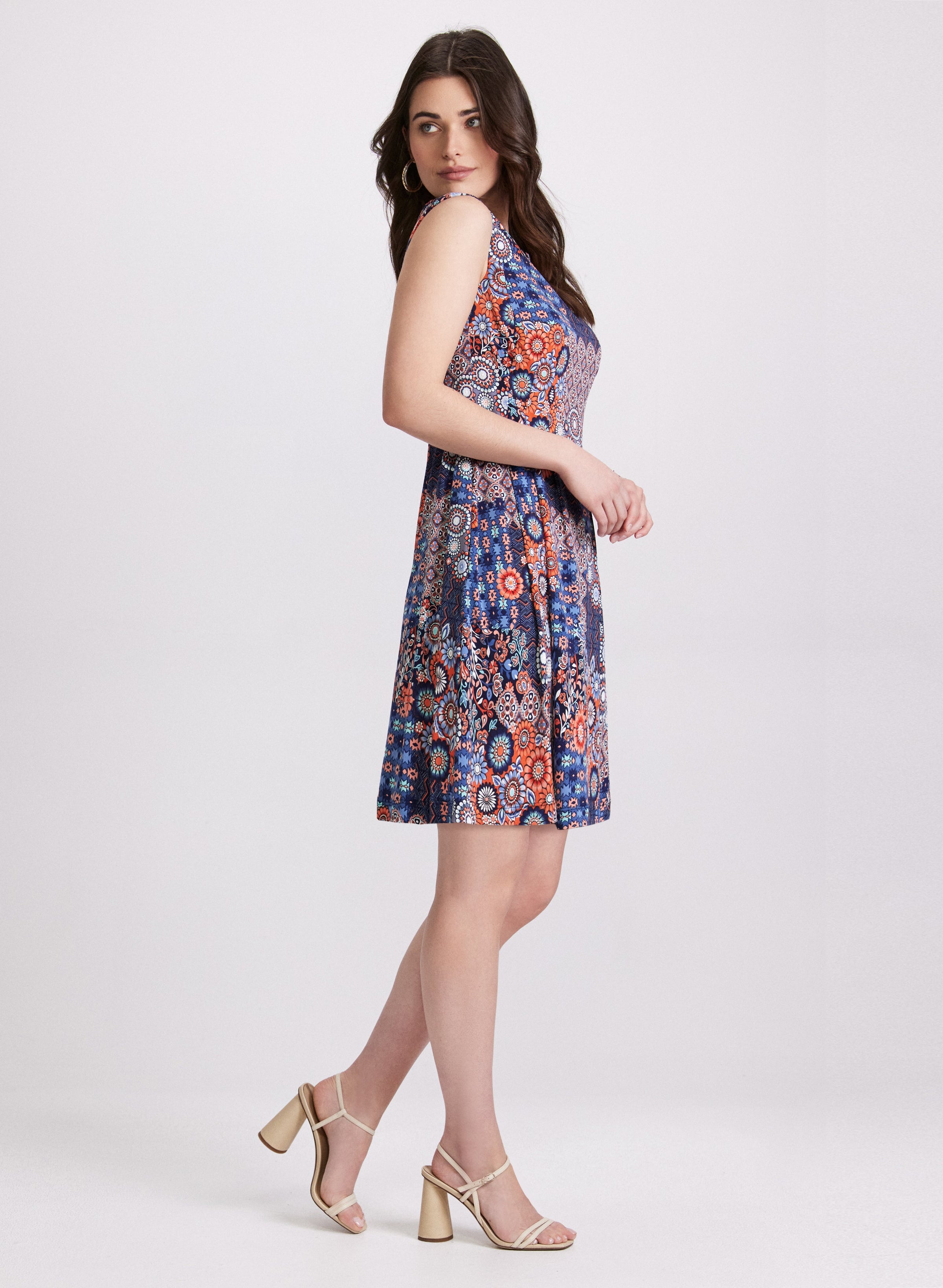 Geometric Tile Print Dress