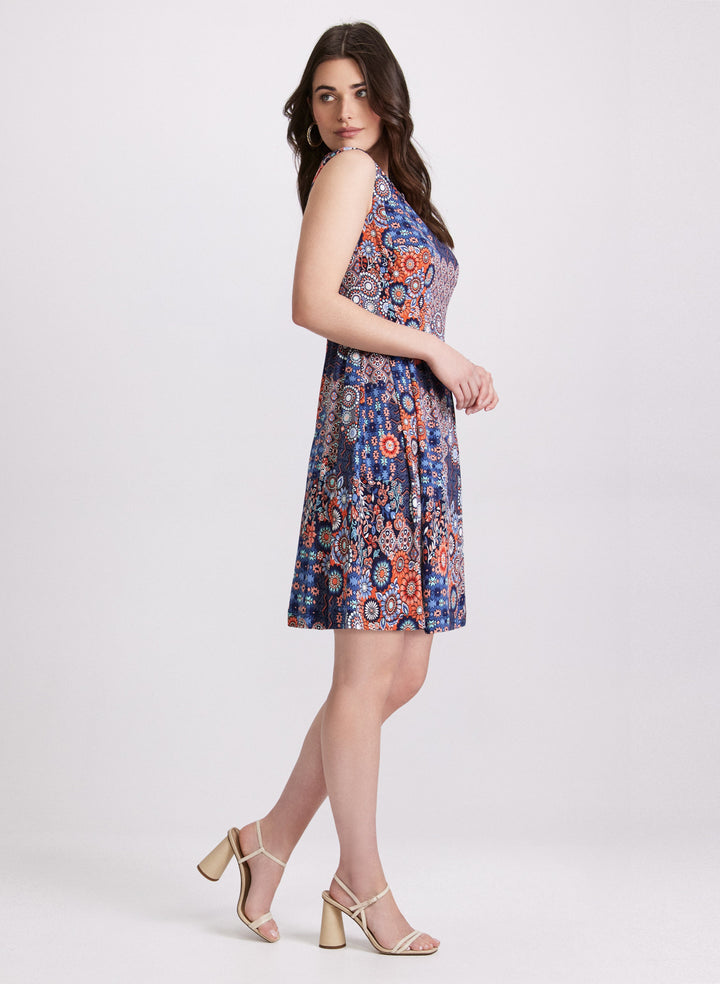 Geometric Tile Print Dress