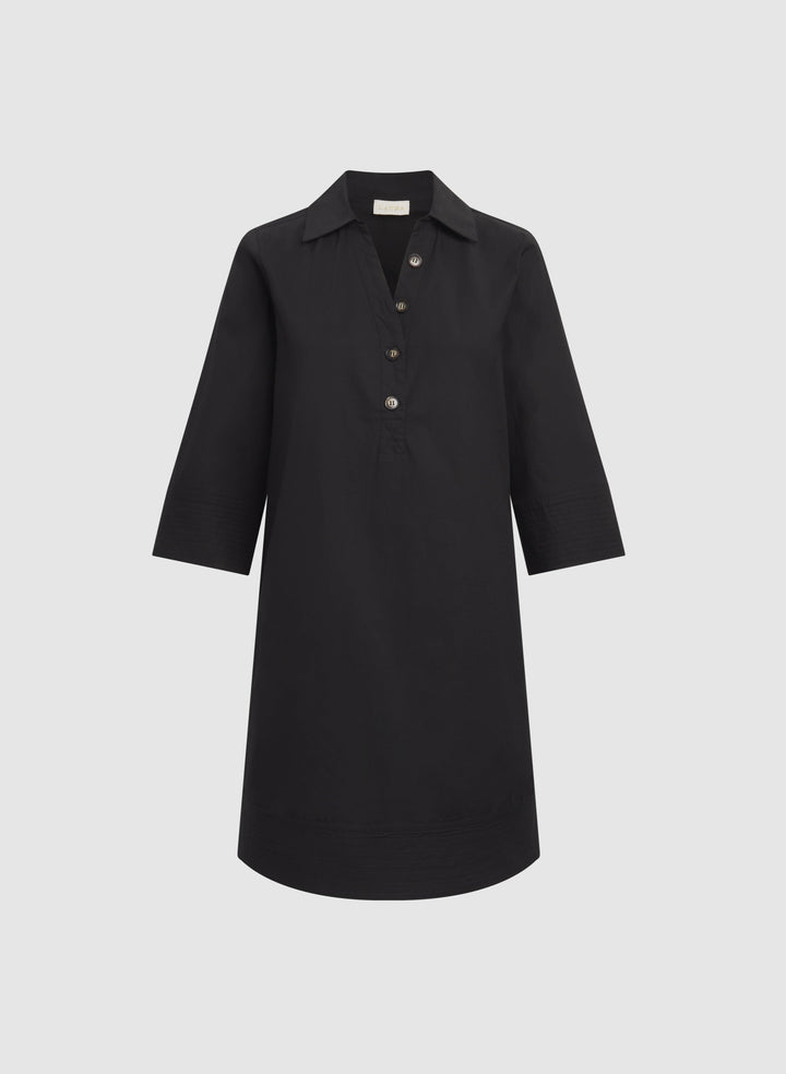 Buttoned Cotton-Blend Dress