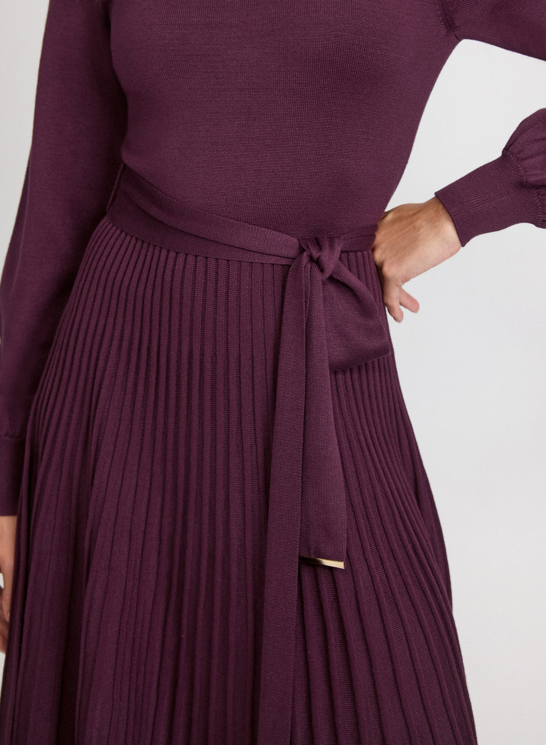 Pleated Sweater Dress