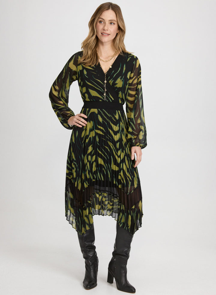 Pleated Chiffon Dress