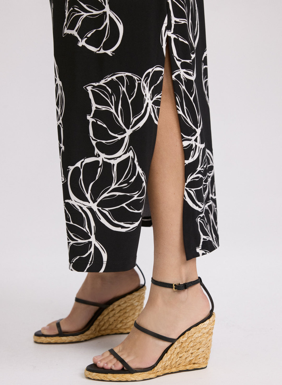 Leaf Print Maxi Dress