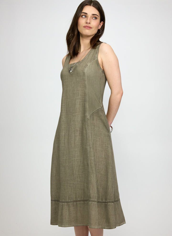 Linen-Blend Dress