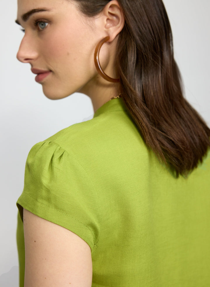 Straight Linen-Blend Dress