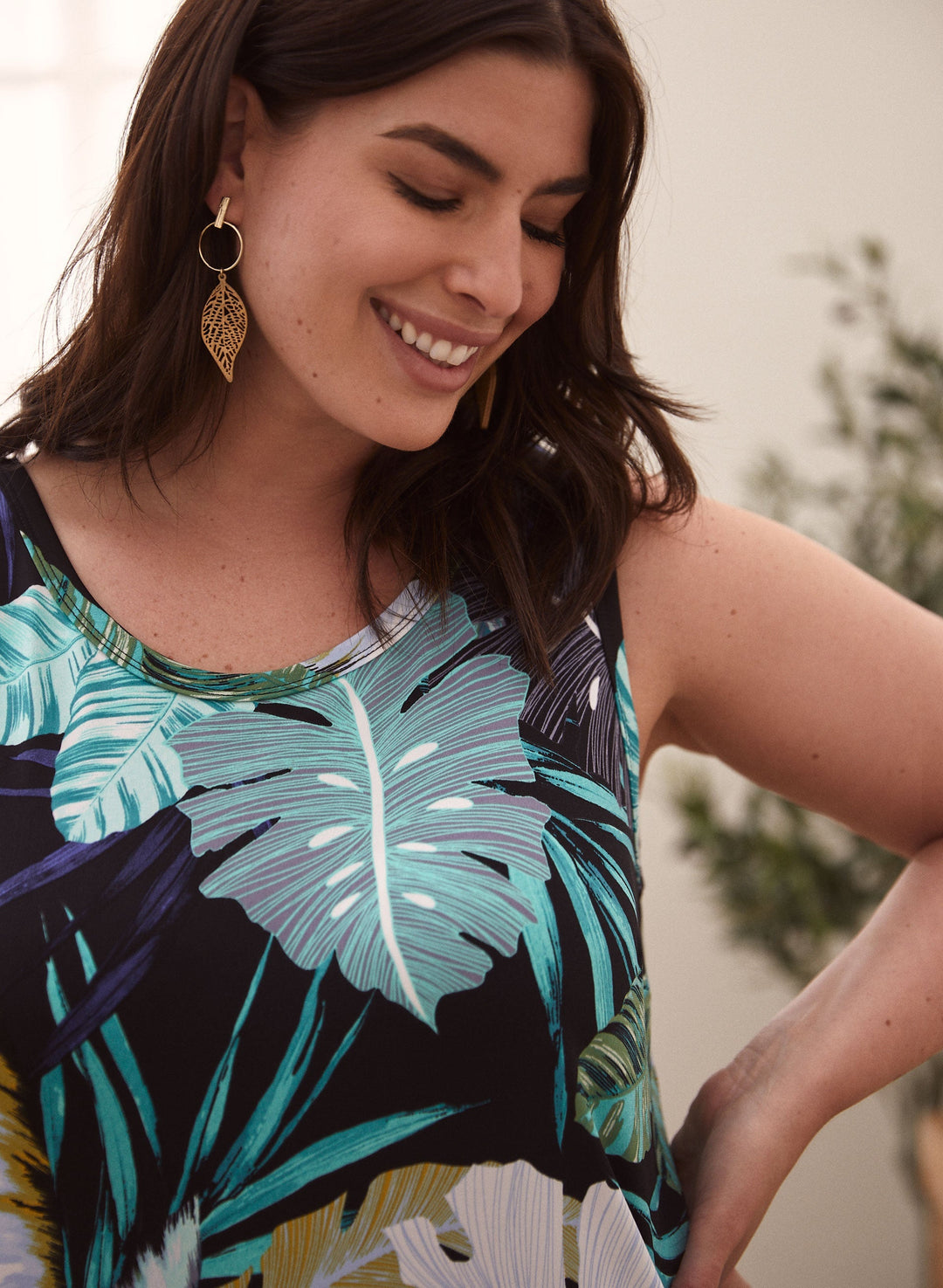 Tropical Print Maxi Dress