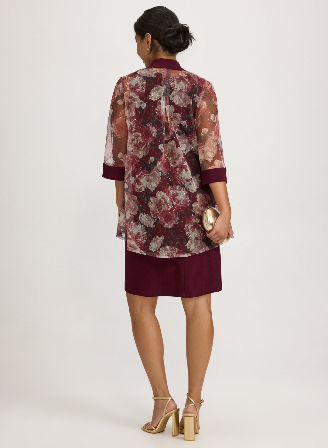 Floral Mesh Jacket & Dress Set