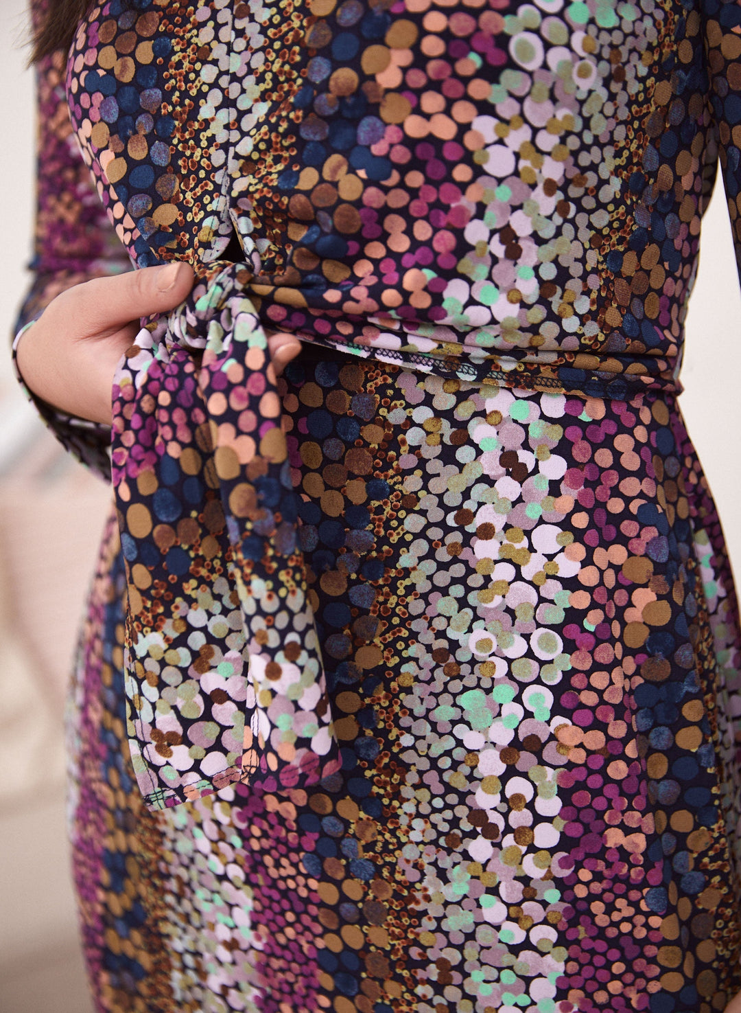 Printed Long Sleeve Jersey Dress