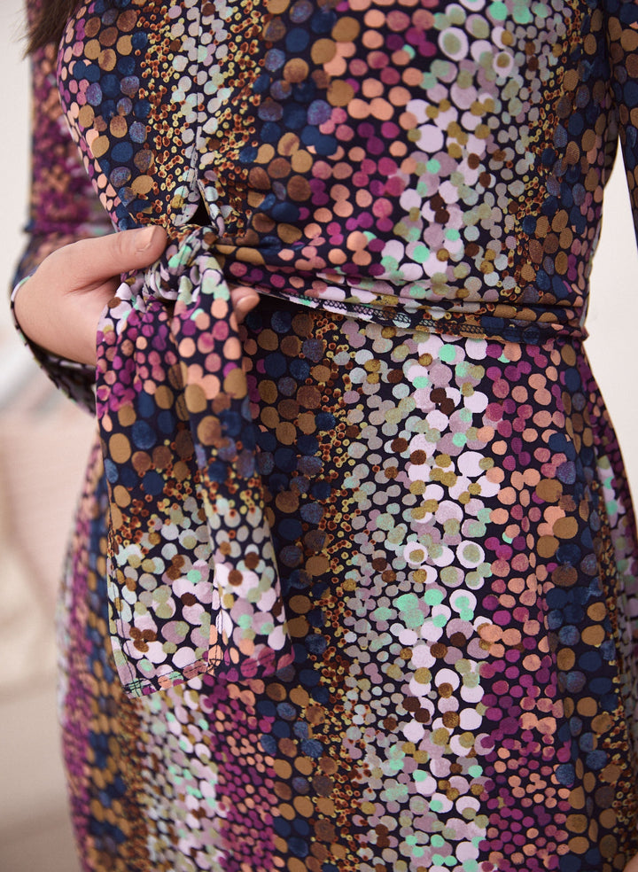 Printed Long Sleeve Jersey Dress