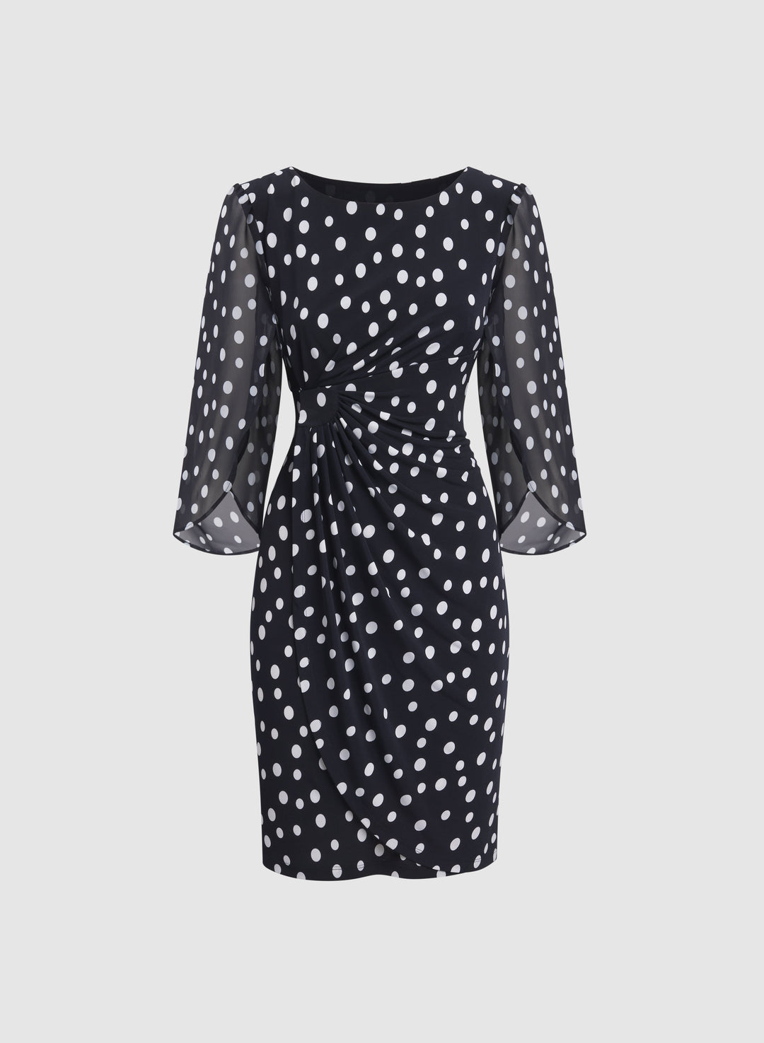 Polka Dot Cape Sleeve Dress