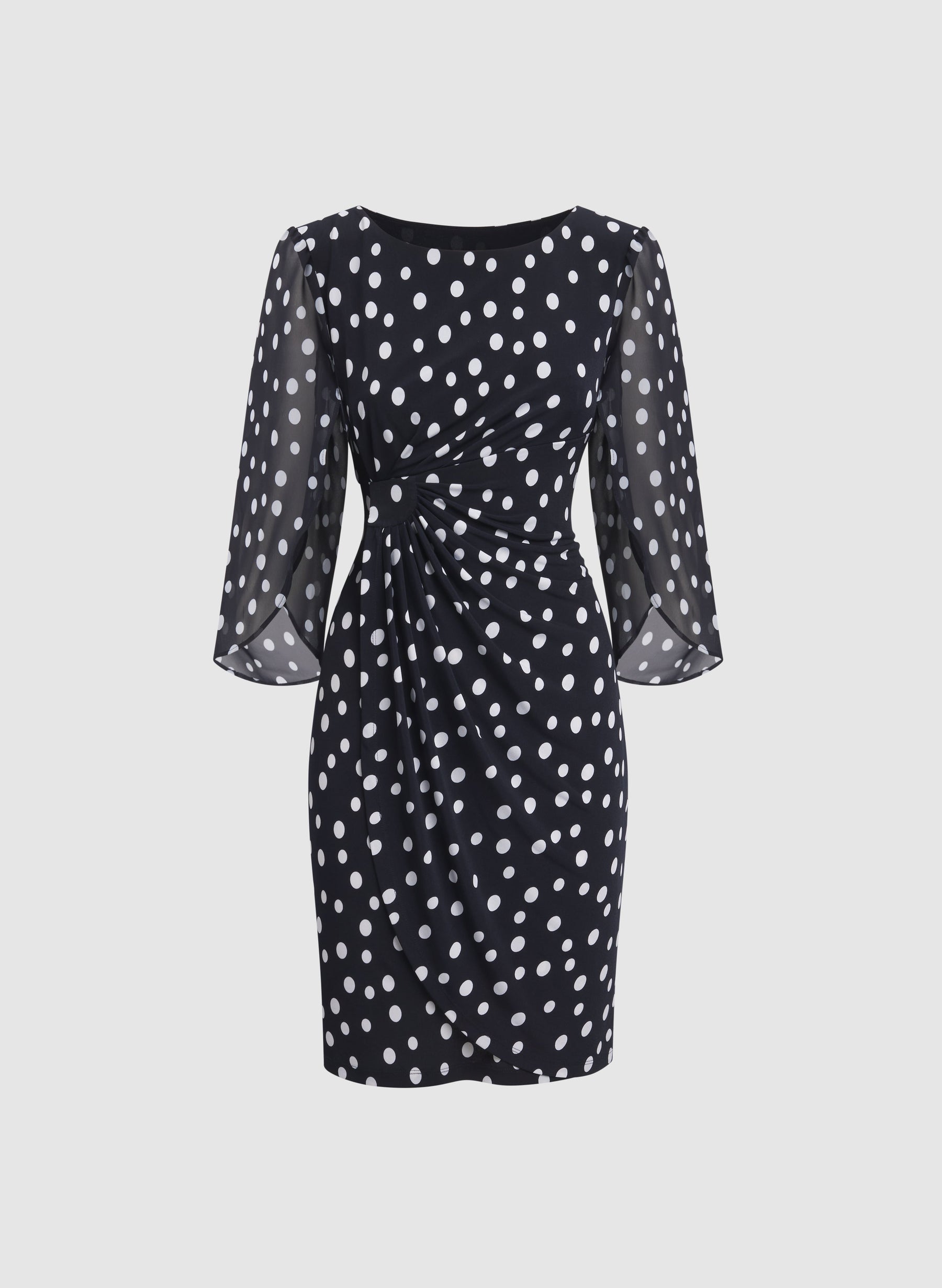 Polka Dot Cape Sleeve Dress