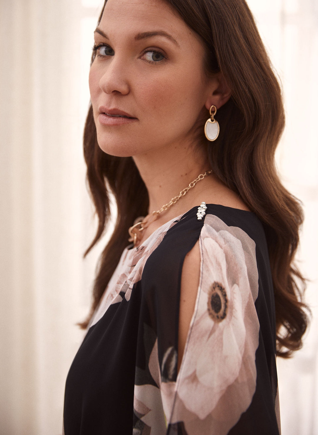 Floral Chiffon Poncho Dress