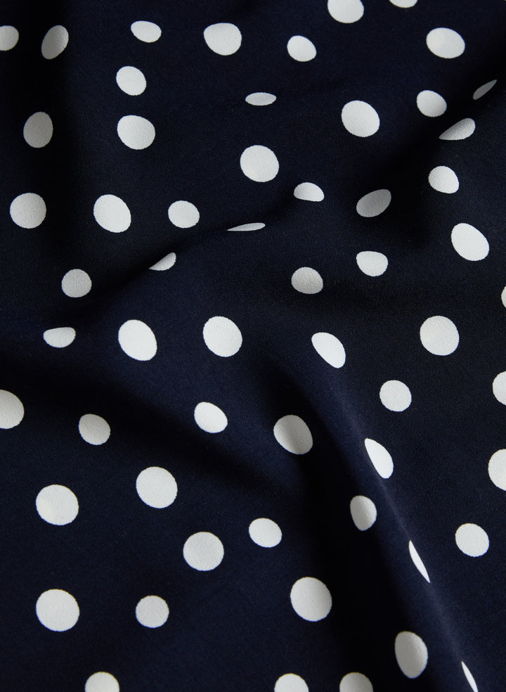 Ruched Waist Polka Dot Dress