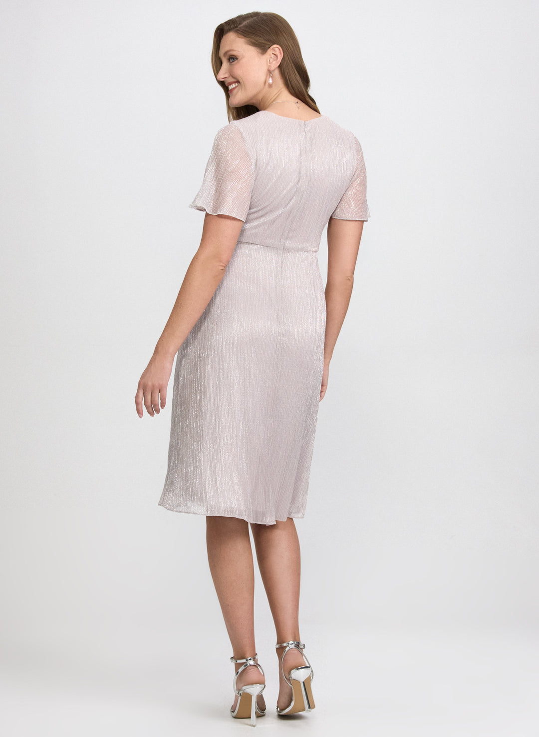 Metallic Plissé Dress