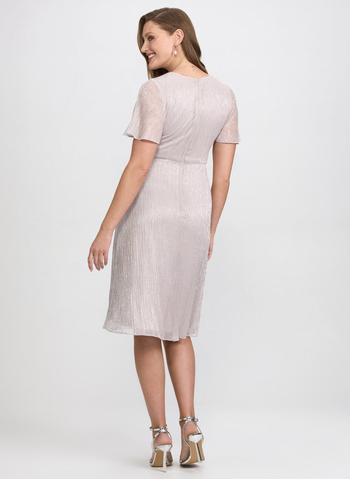 Metallic Plissé Dress