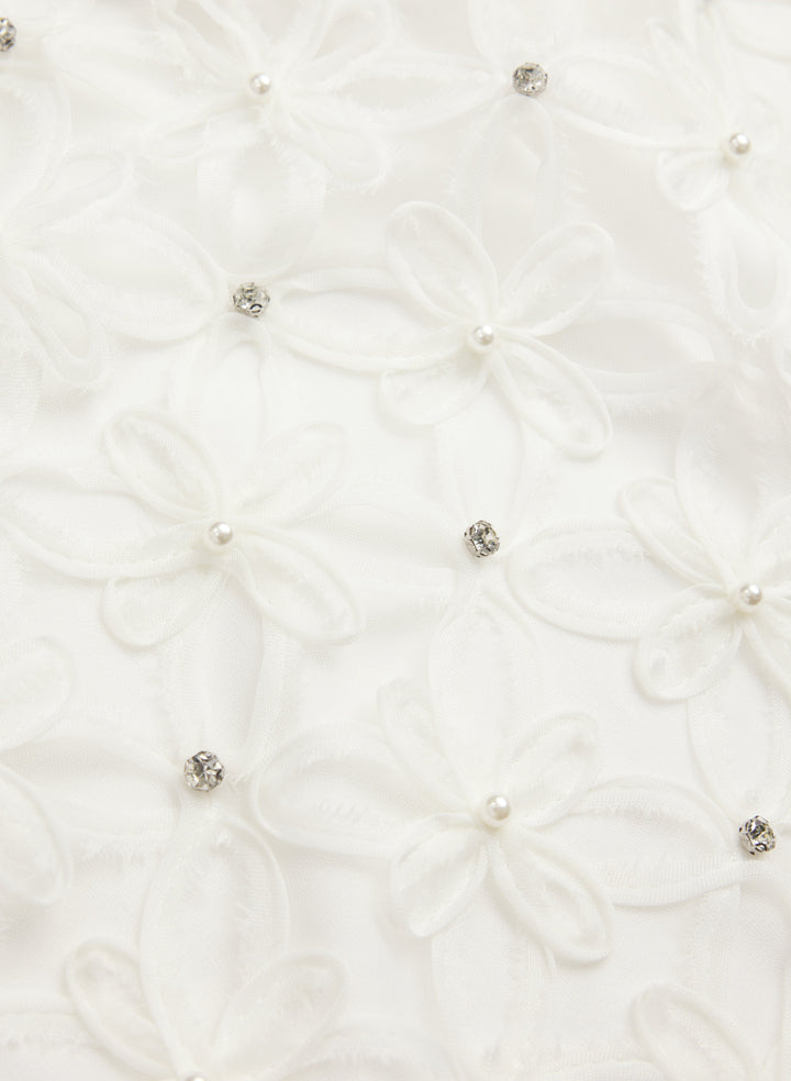 Floral Pattern & Rhinestone Dress